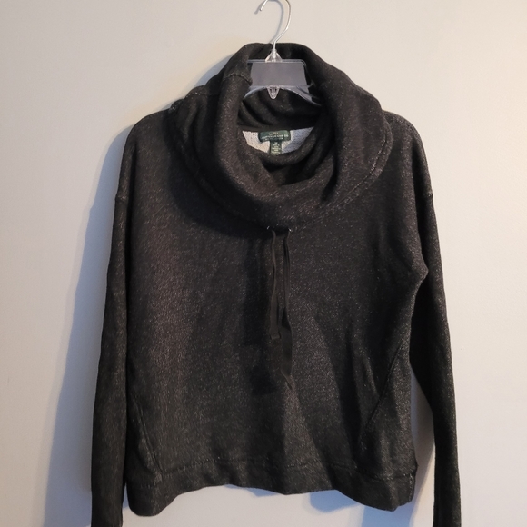 Lauren Ralph Lauren Cowneck top, Size Med, dark gray